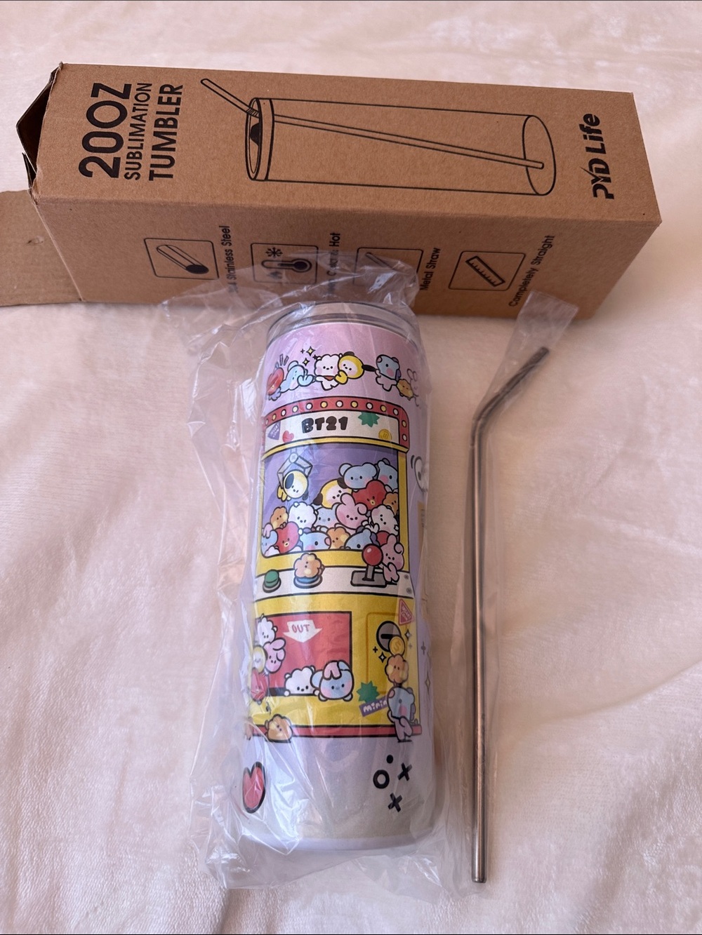 BTS BT21 Baby Claw Machine Stainless Tumbler